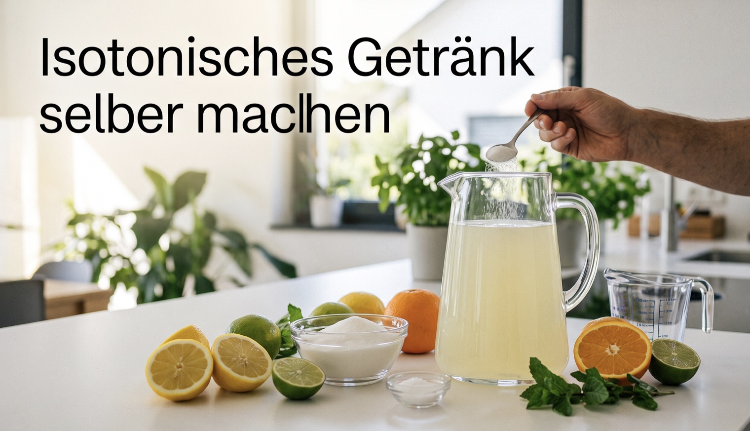 Isotonisches Getränk selber machen — Zutaten und Trinkflasche